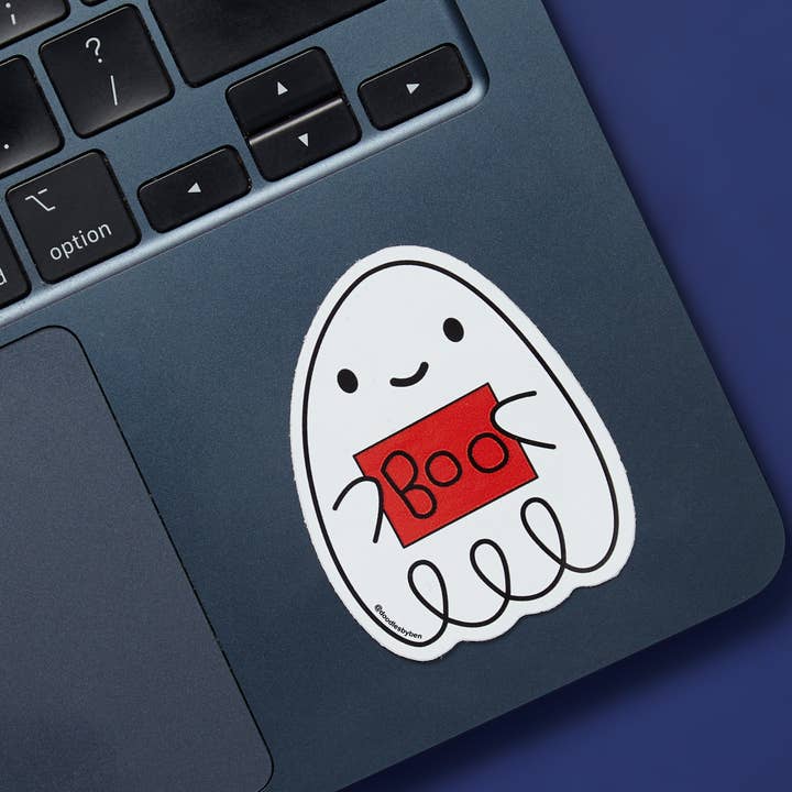 Boo! A ghost! - Vinyl Sticker for wholesale by Higglebees