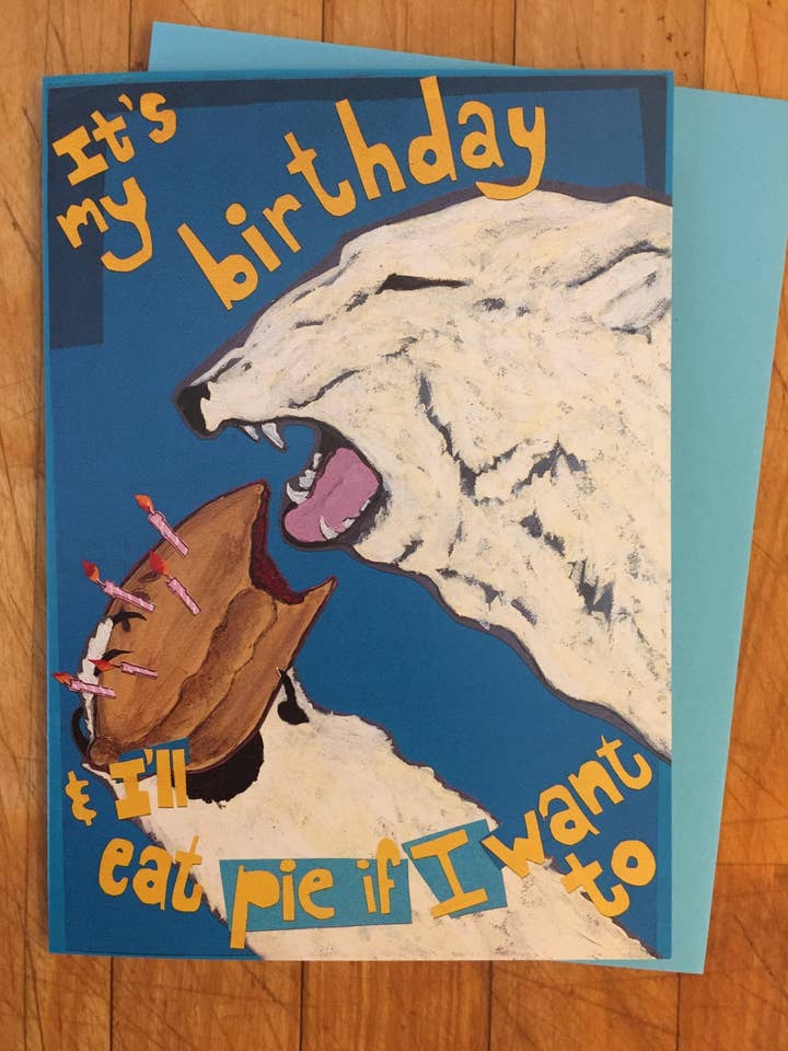 Biglietto compleanno Polar Pie per la vendita all'ingrosso da parte di Sunde White Industries