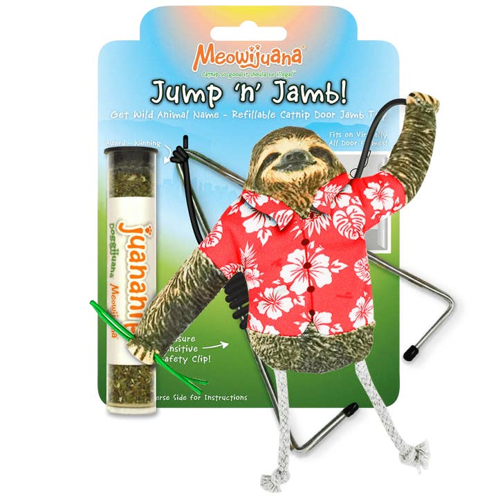 SmarterPaw | Meowijuana & Doggijuana - Wholesale Pet Toy - Cat - Jump 'n' Jamb Get Wild Sloth Refillable Interactive Cat Toy0
