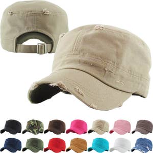 Cadet Hat Army Baseball Cap Military Adjustable Distressed Plain Men Hats  US*