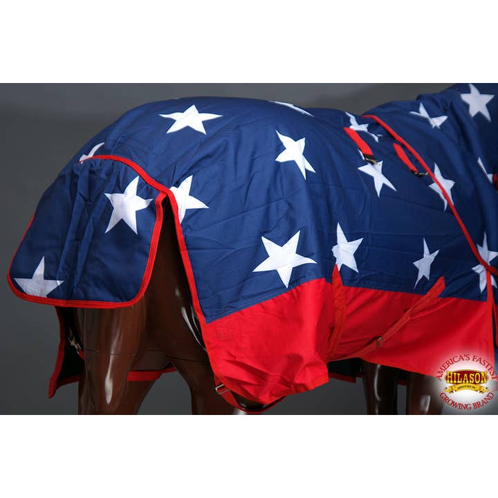 HILASON - Wholesale Horseback Riding Gear - Hilason 1200D Waterproof H. Hood Turnout Blanket Belly Wrap American6