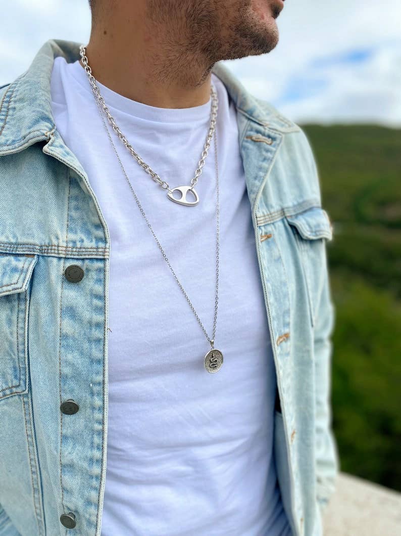 Christina Christi - Vente Bijou – homme - Bijoux pour hommes, collier chaîne argentée, colliers masculins5