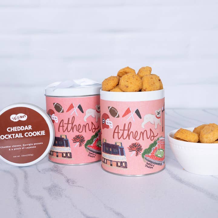 Athens Georgia Gift Tin | Gourmet Shortbread Cookies or Nuts for wholesale by Watanut