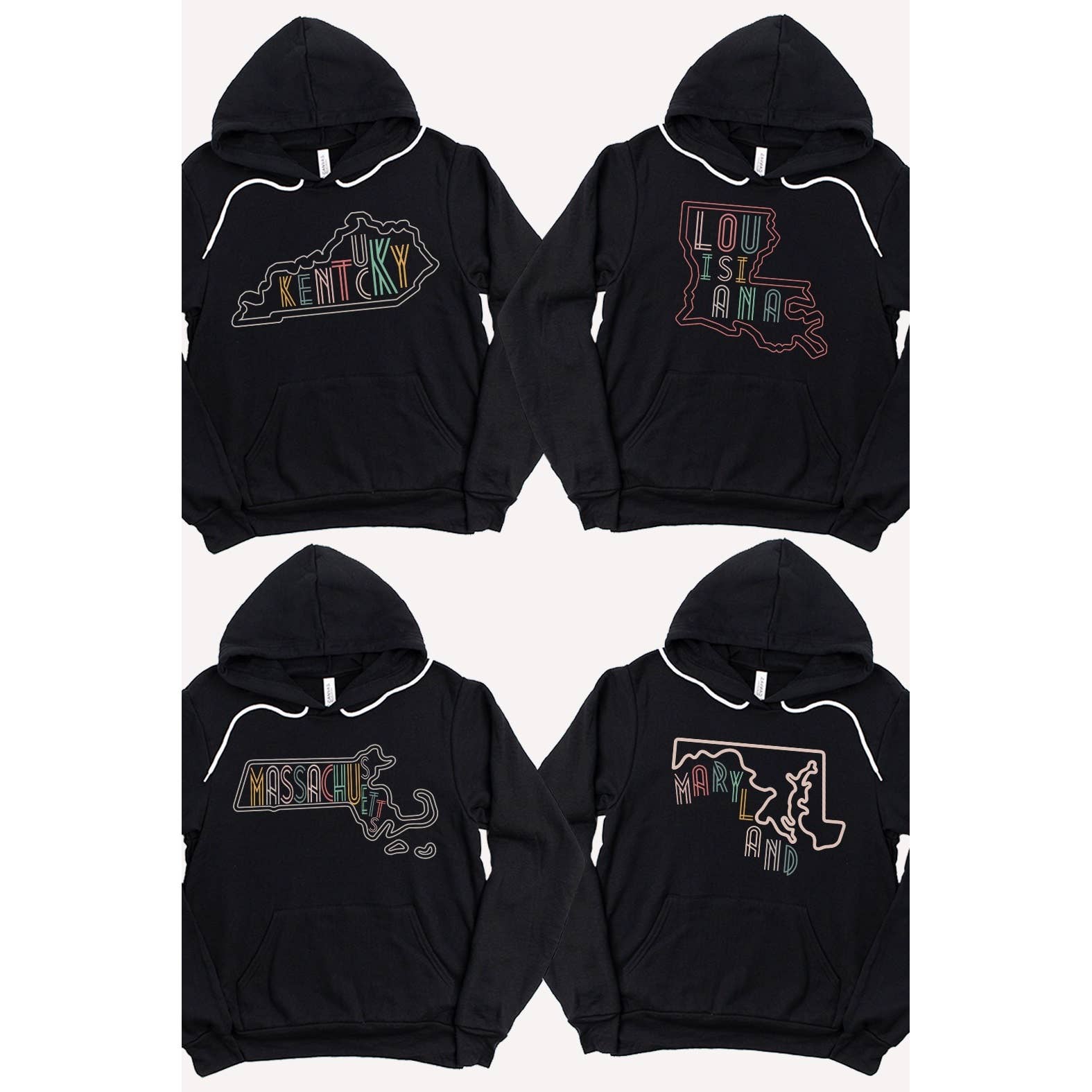 Kissed Apparel – wholesale Hoodie – Women's – Neon State Shape Graphic Hoodies5