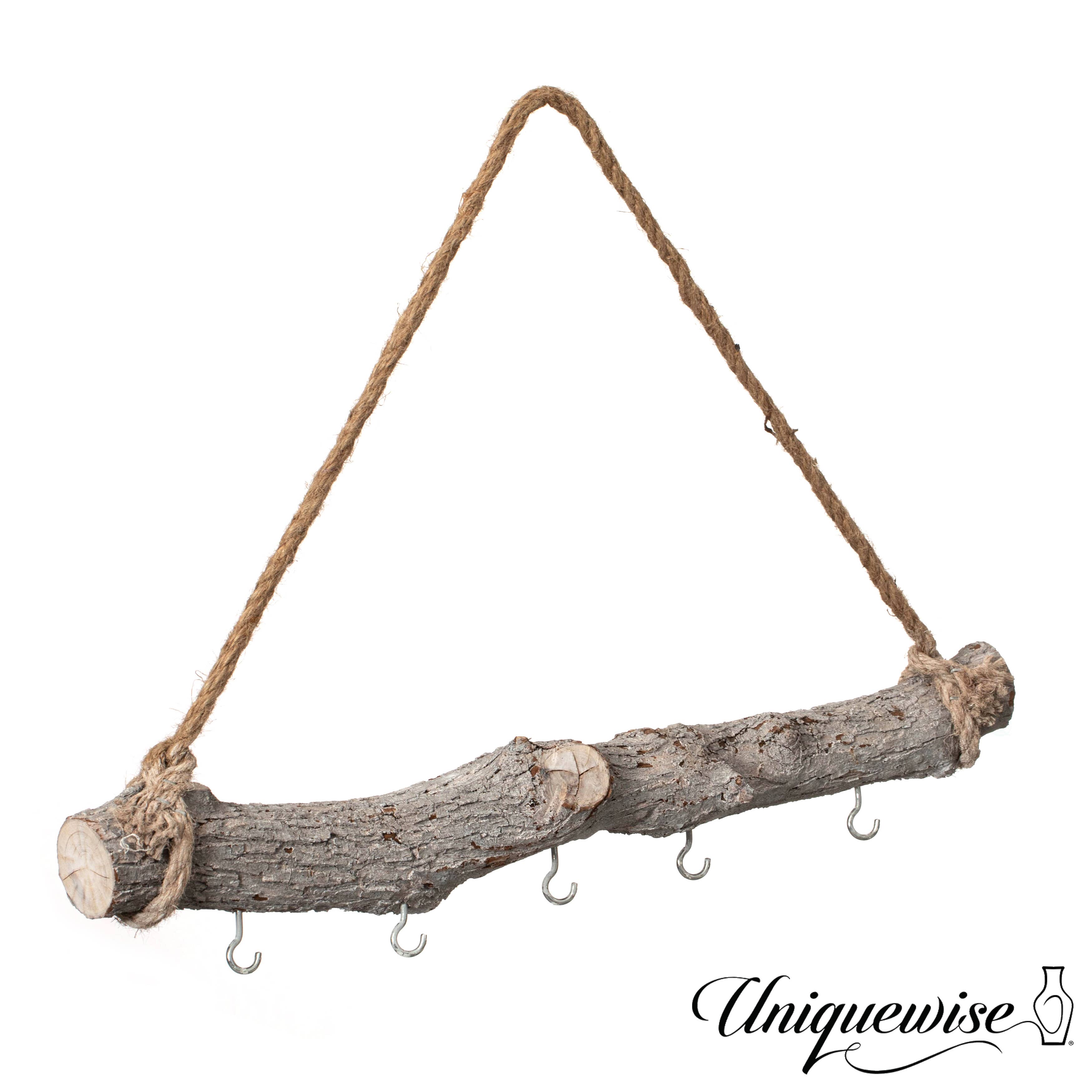 Quickway Imports - Wholesale Wall Accent - Uniquewise 19-inch Natural Decorative Jujube Wooden Log Hang0