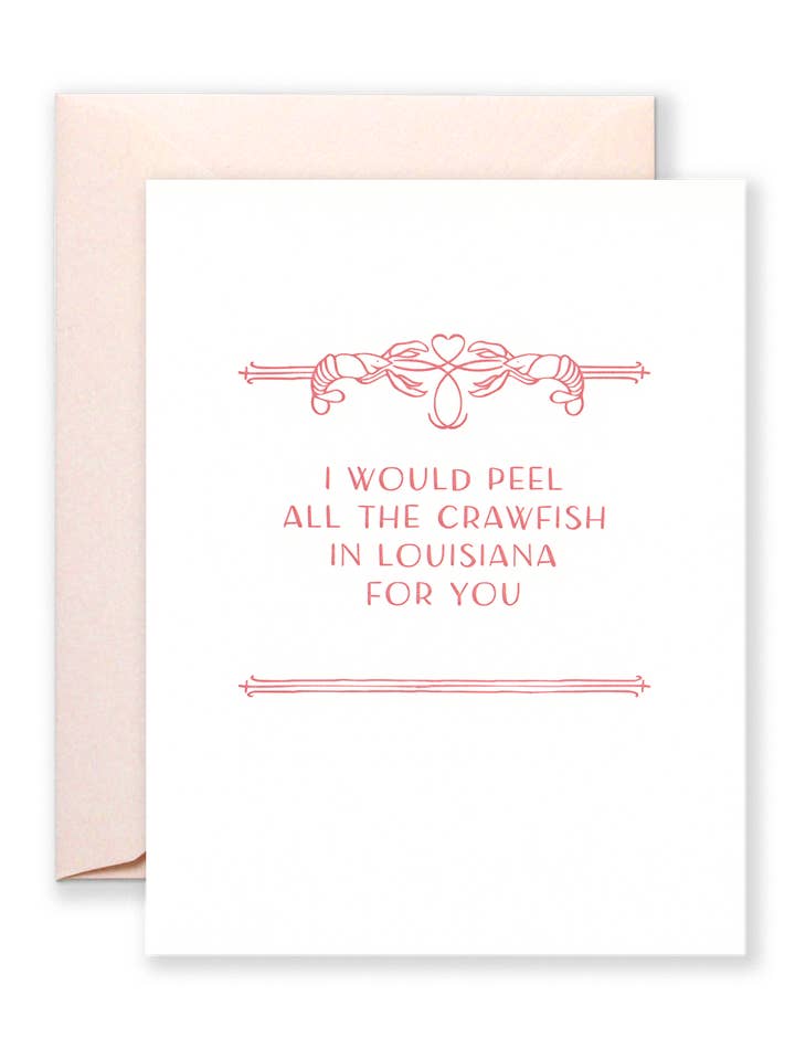 All the Crawfish Letterpress Greeting Card for wholesale by Lionheart Prints