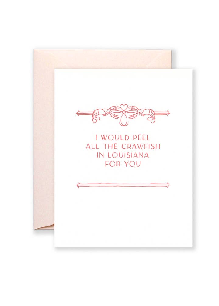 Biglietto di auguri con scritta «All the Crawfish» per la vendita all'ingrosso da parte di Lionheart Prints