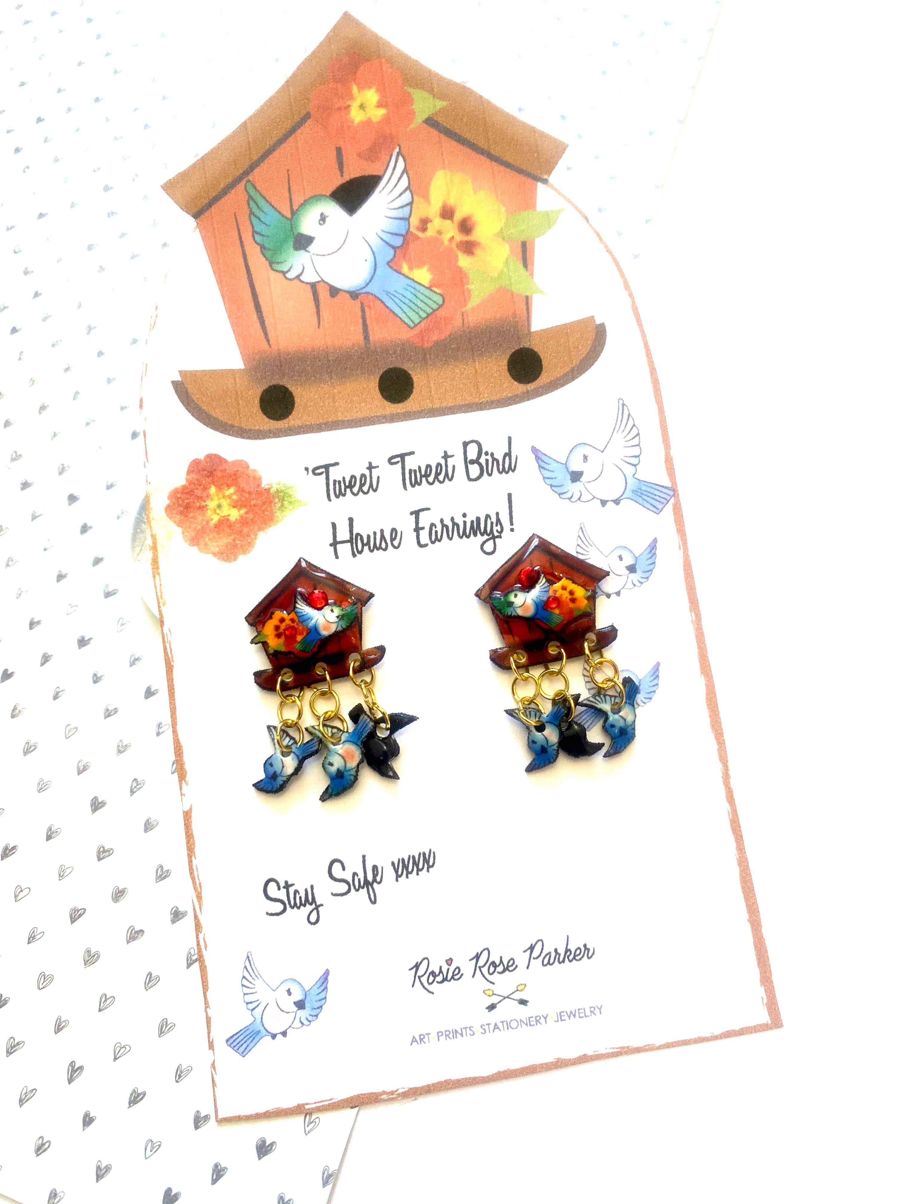 Rosie Rose Parker - Wholesale Dangle Earrings - retro bird house earring cluster earrings for women summer 6