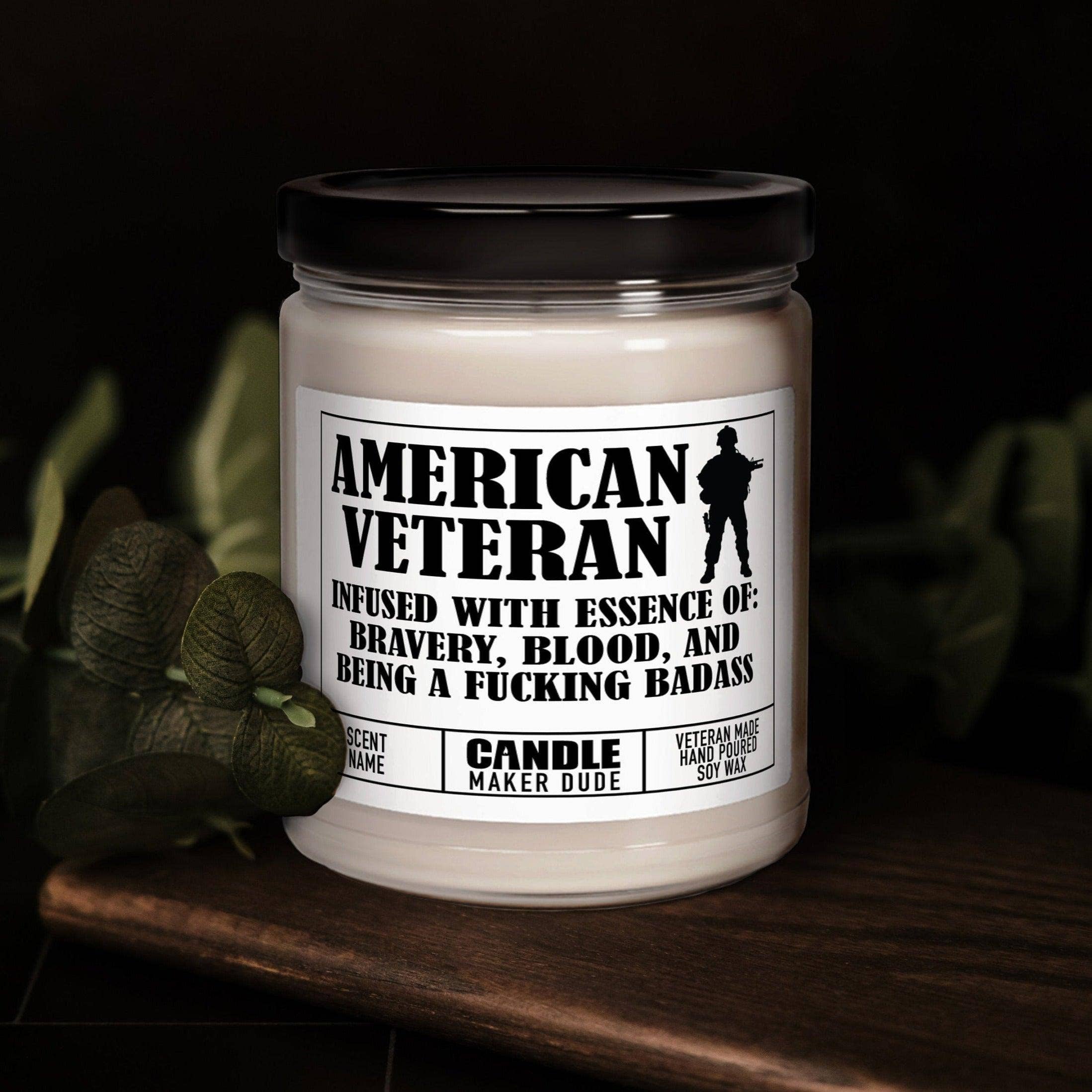 Candle Maker Dude - Vente Bougie en bocal - Cadeau de bougie militaire pour ancien combattant pour lui, idées cadeaux de bougies amusantes pour hommes, entreprise appartenant à des anciens combattants, idées cadeaux pour la fête des pères2