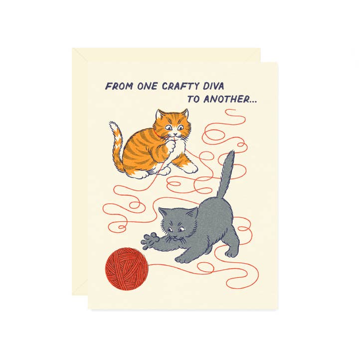 Crafty Cats Greeting Card for wholesale by Wallflower Paper & Party