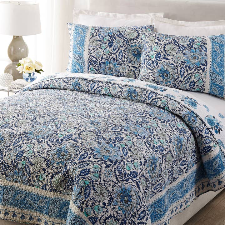 Peking Handicraft - Wholesale Bedding Set - Bisou Floral 3-Piece Quilt Set by Dena Home1
