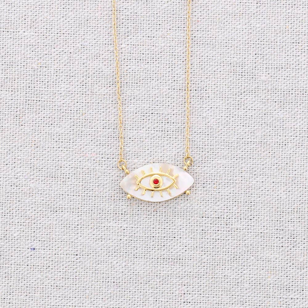 Sonata - Wholesale Pendant/Charm Necklace - Necklace: Steel Pendant, Eye, Stone, Crystals...10