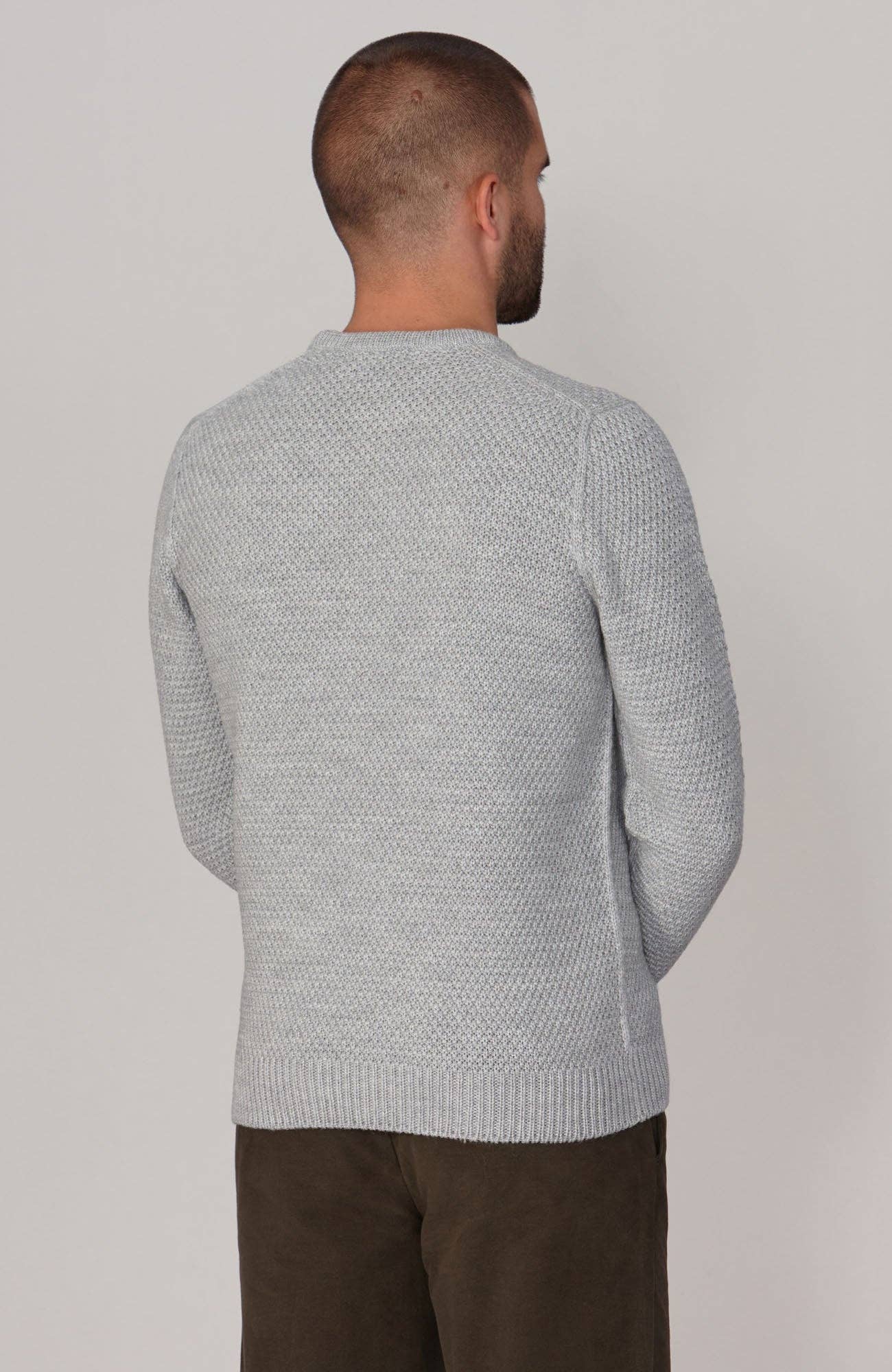 Paul James Knitwear - Wholesale Knit Sweater - Men's - Mens Chunky Merino Moss Stitch Fisherman Jumper3