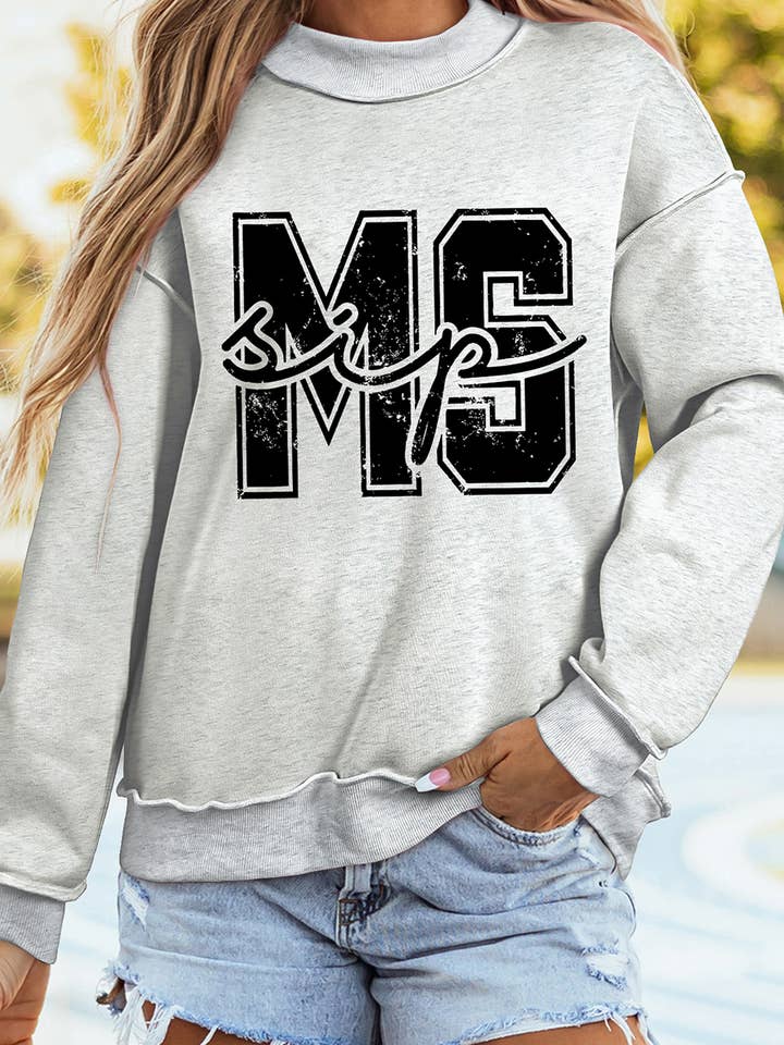 Sweat-shirt réversible à col montant imprimé double face LDC pour la vente par Little Daisy Closet