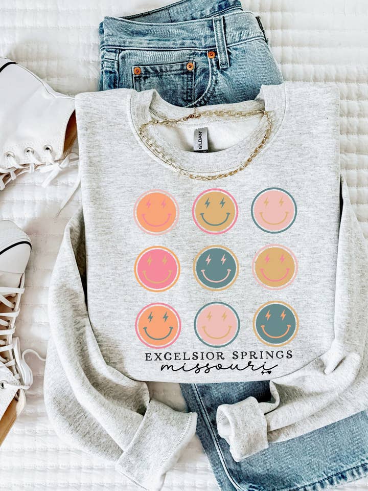 Happy Colorblock State Sweatshirt (STATE1033-DTG-SS) for wholesale by Hustle+Heart