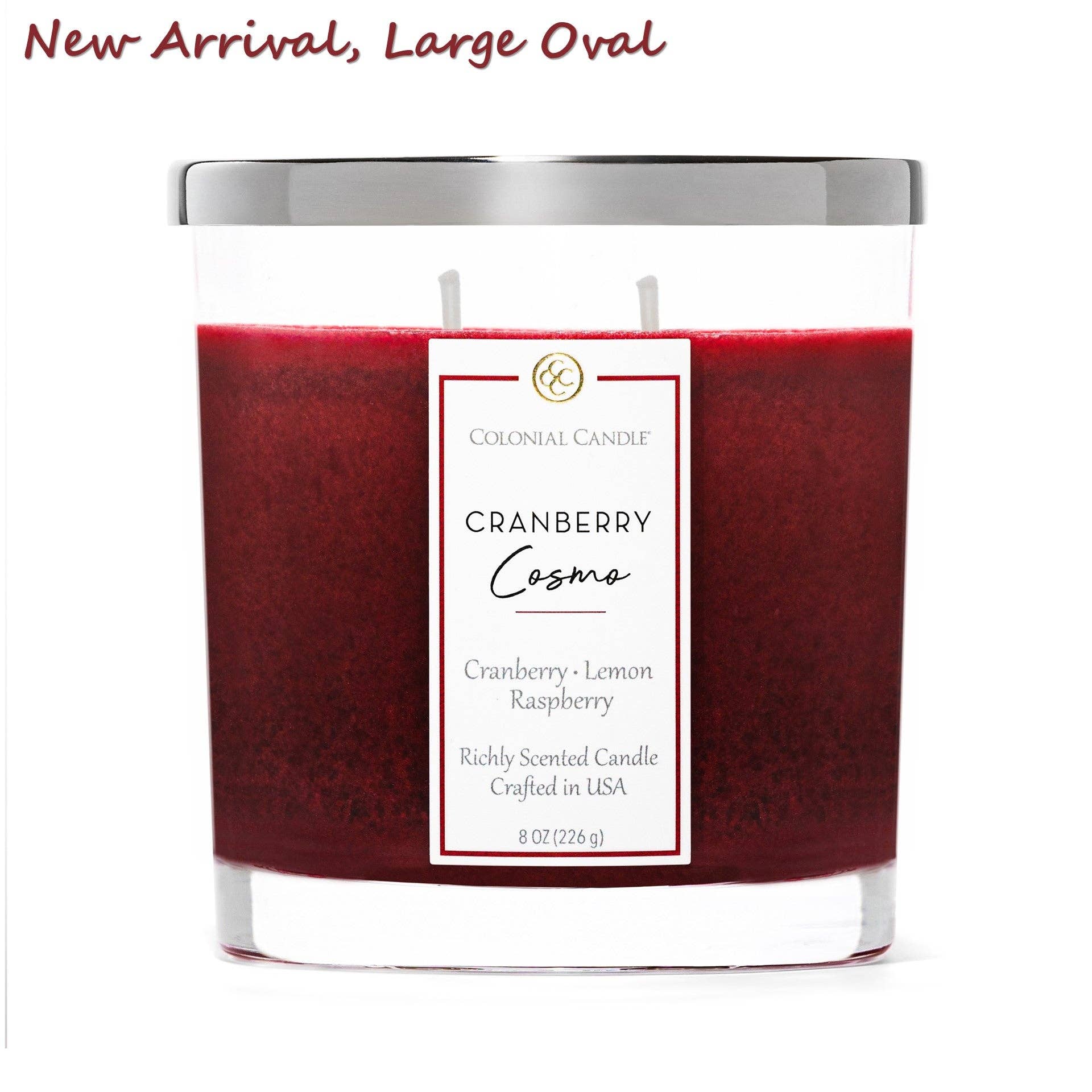 MVP Group International INC - Wholesale Jar/Filled Candle - Signature Oval Cranberry Cosmo, 2 Wick, 8oz1