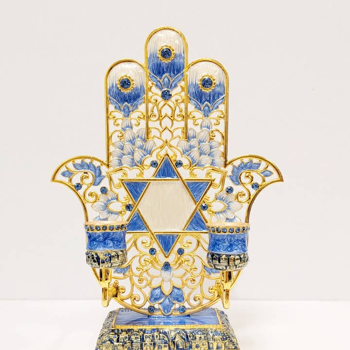 Blue Hamsa Star of David Design Candle Holder and other Purchase Wholesale star of david. Free Returns & Net 60 Terms on Faire trending on Faire.