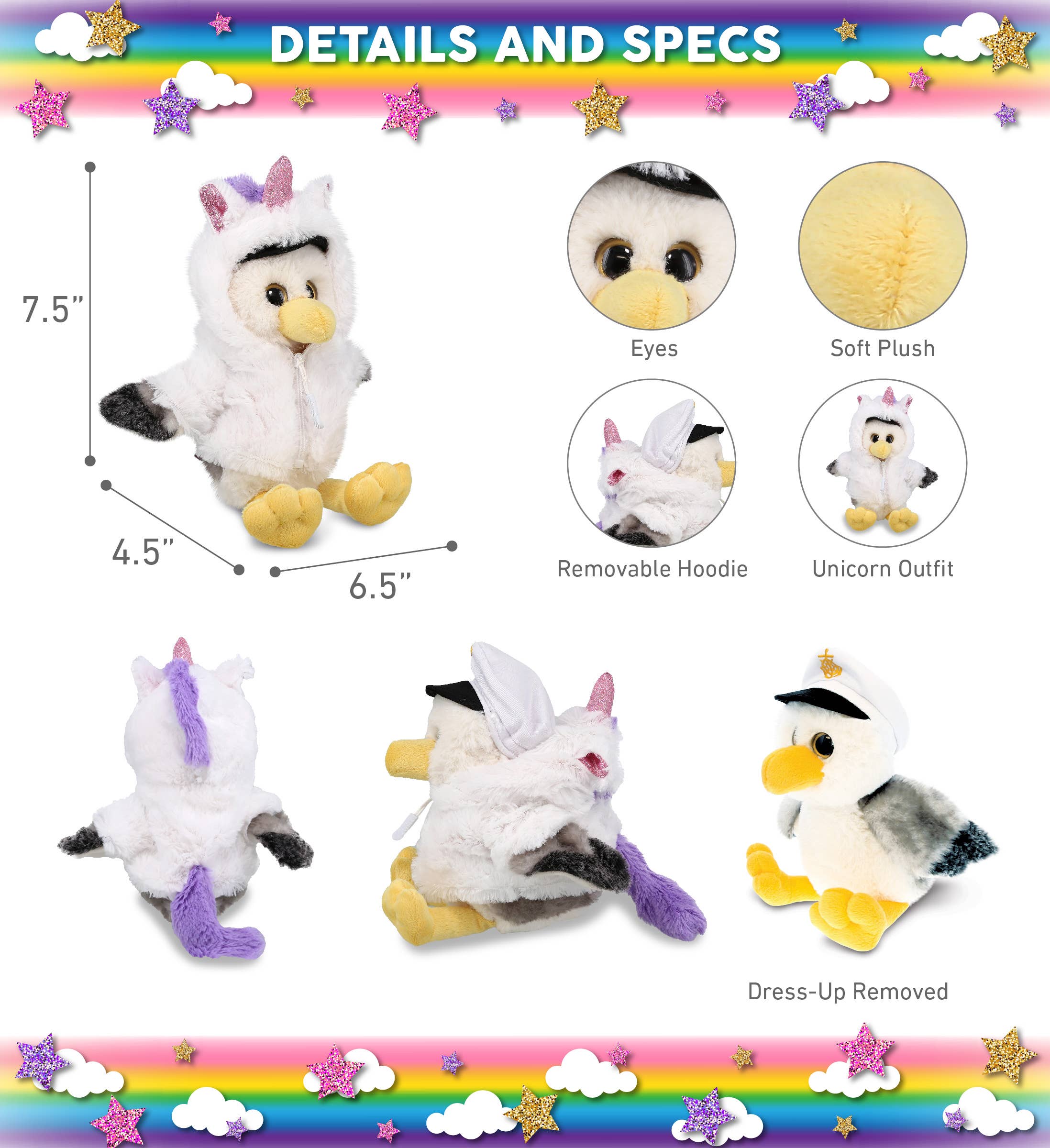 Cota Global - Wholesale Stuffed/Plush Toy - Kids & Baby - Plush Unicorn - Super Soft Plush - Seagull Sailor2
