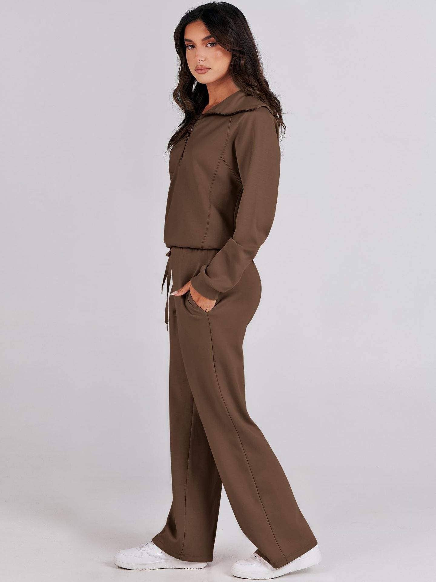 Queen Fashion - Wholesale Top & Skirt Set - Women's - long sleeved sweater wide leg pants two piece set36