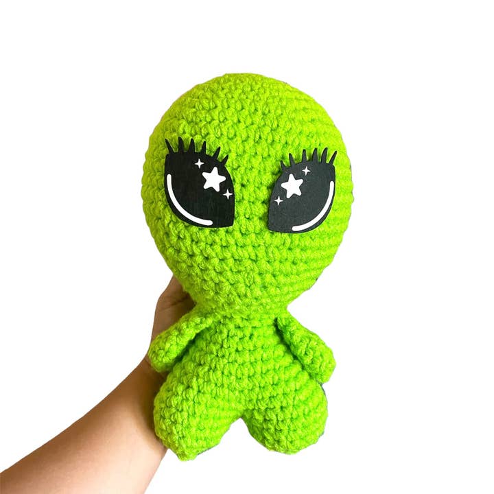 Peluche Alien vert vif pour la vente par OrozcoCraftCo