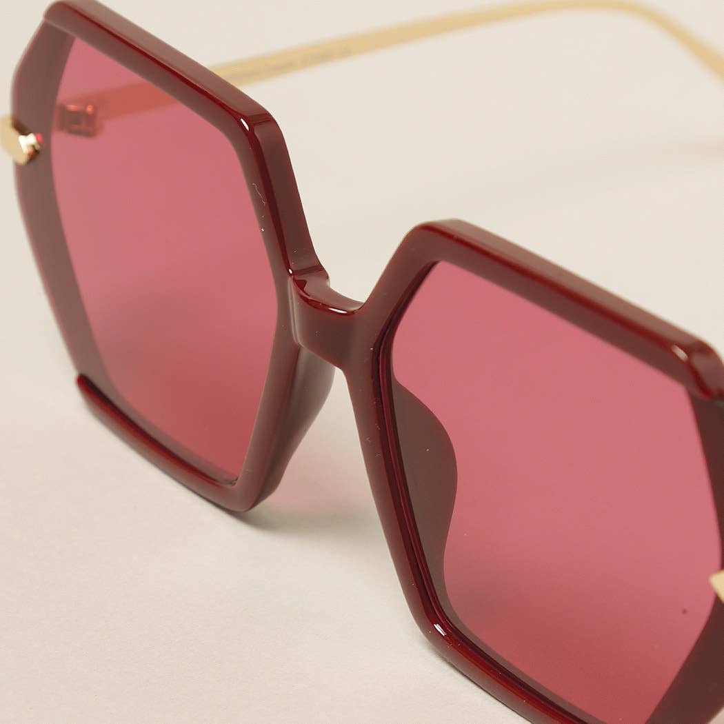  ASSORTED Women's Hexagonal Gold Leg Sunglasses for wholesale on Faire9