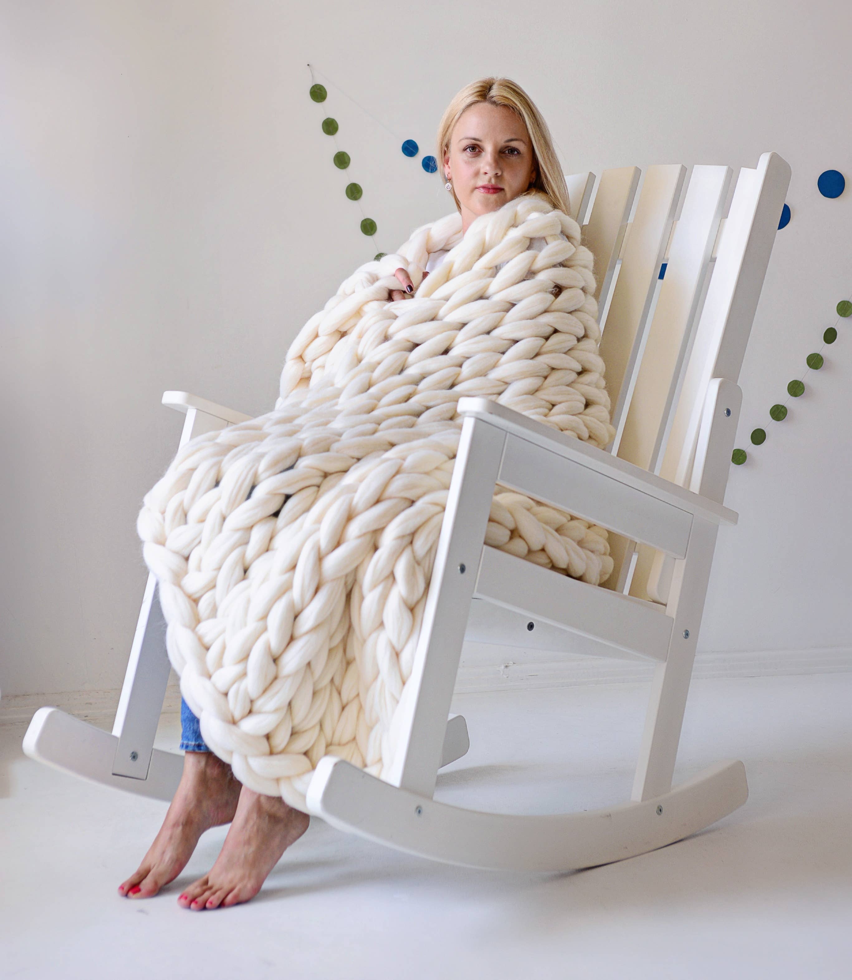 Chunky Wool Studio - Wholesale Throw Blanket - Handmade Throw Blankets 100% Merino Wool0