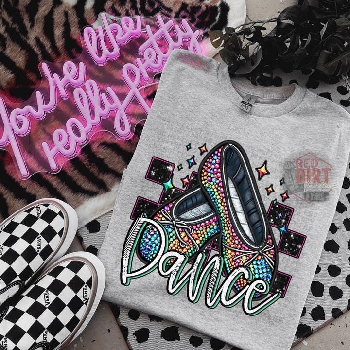 Dance Faux Rhinestones DTF Transfer | Trendy School Spirit DTF Transfer | Ready to Press | High Quality DTF Transfers | Fast Shipping for wholesale by Red Dirt Transfers