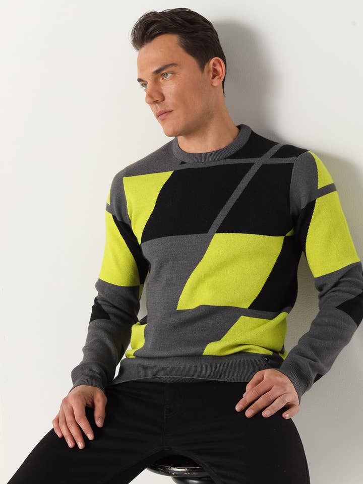 LOIS JEANS - Pullover mit abstraktem Jacquard und Rundhalsausschnitt für den Großhandel von PAUSANT SHOP ONLINE