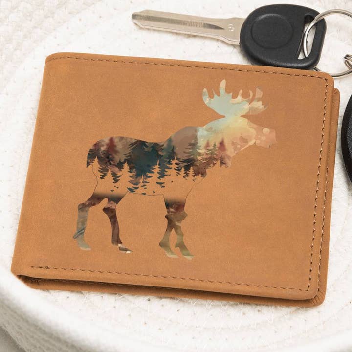 Moose Leather Wallet | Gift for Men for wholesale by Carpe Diem Gifts