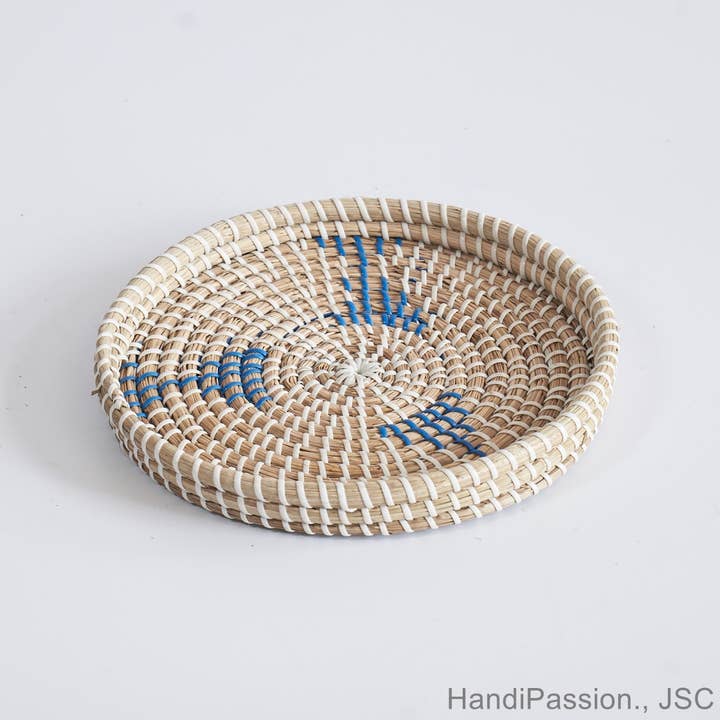Aufbewahrungsschale aus geflochtenem Seegrasgeflecht, handgefertigtes Tablett für den Großhandel von HandiPassion - Vietnamese Handicraft Manufacturer