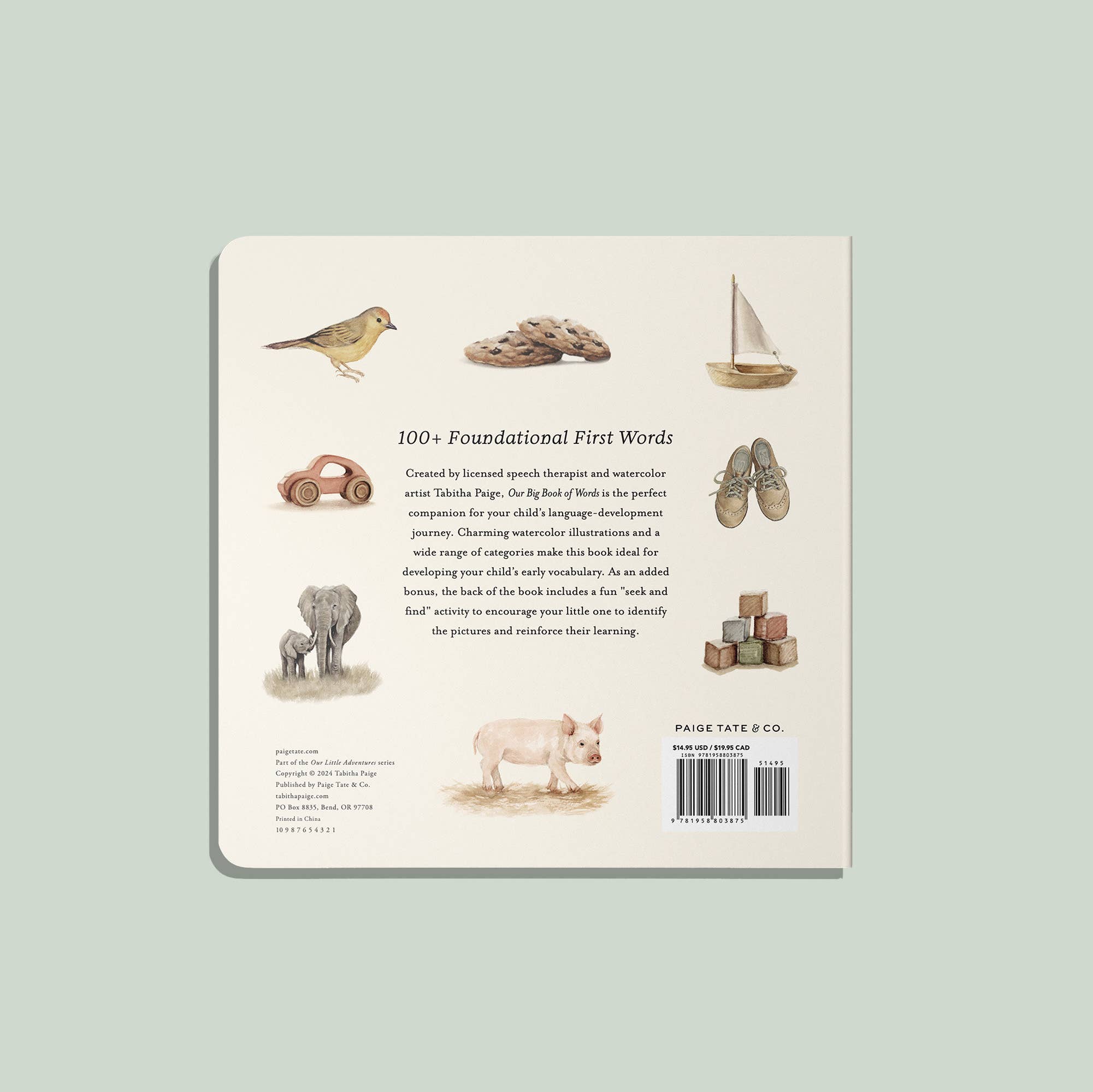 Paige Tate & Co. - Venta al por mayor Libro para bebés y niños pequeños (0-2 años) - Nuestro gran libro de primeras palabras: más de 100 palabras fundamentales4