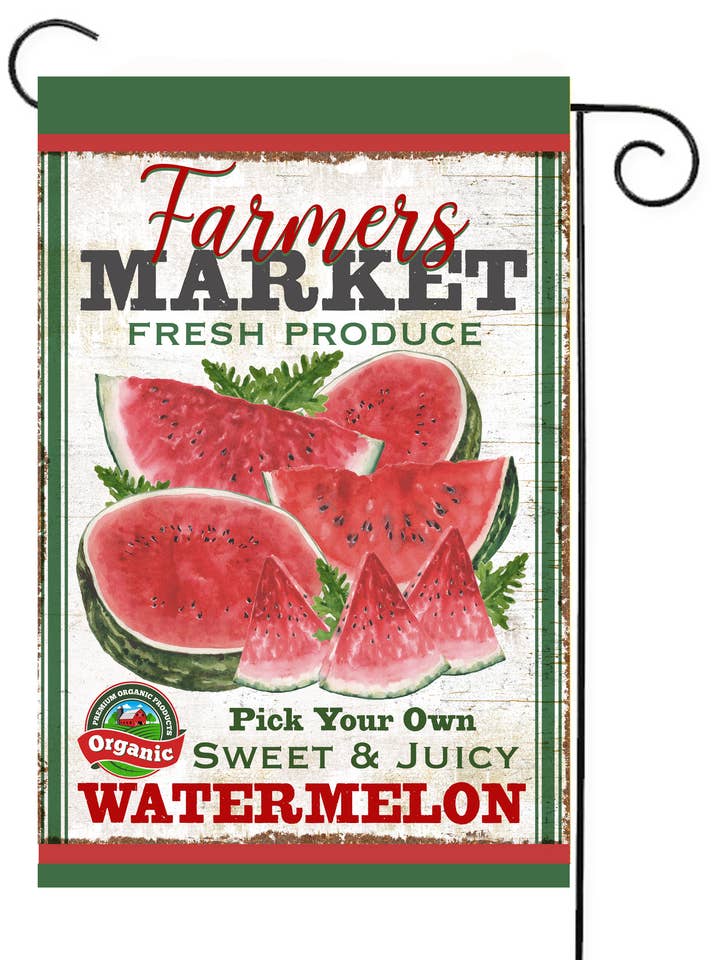 Farmers Watermelon Garden Flag for wholesale by Happy Cow Lawn Decor