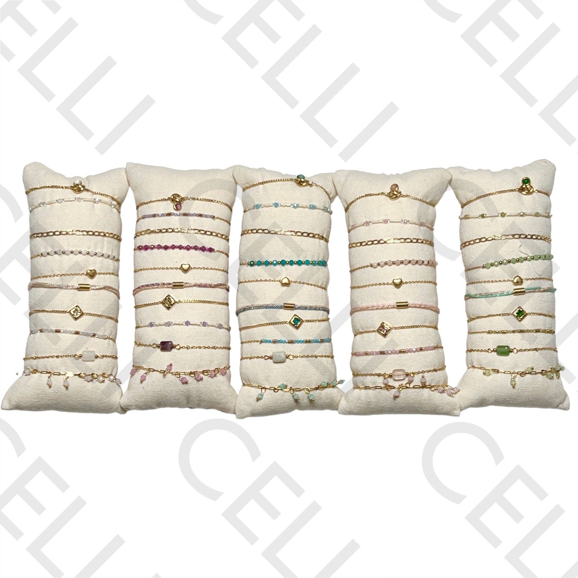 Celli Biju - Wholesale Jewelry Set - Set of Bracelets (10 pcs) - faceted crystals, natural stones, and steel5