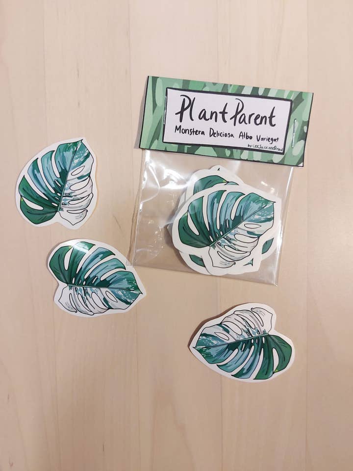 Lot de 5 autocollants Monstera panachés pour la vente par LeeJackieeeDraw