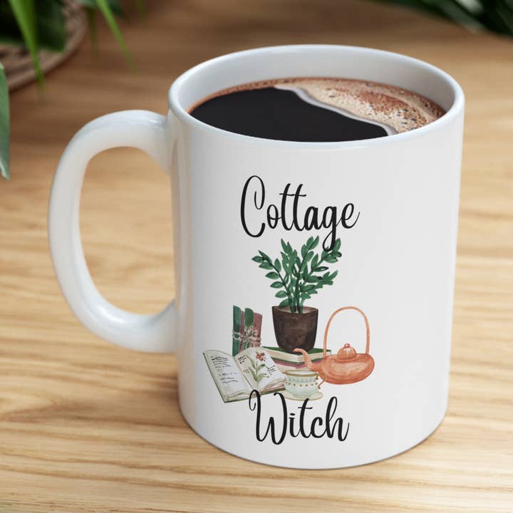 Eye of Toad, LLC – Caneca por atacado – Caneca de cerâmica de 325 ml Cottage Witch0