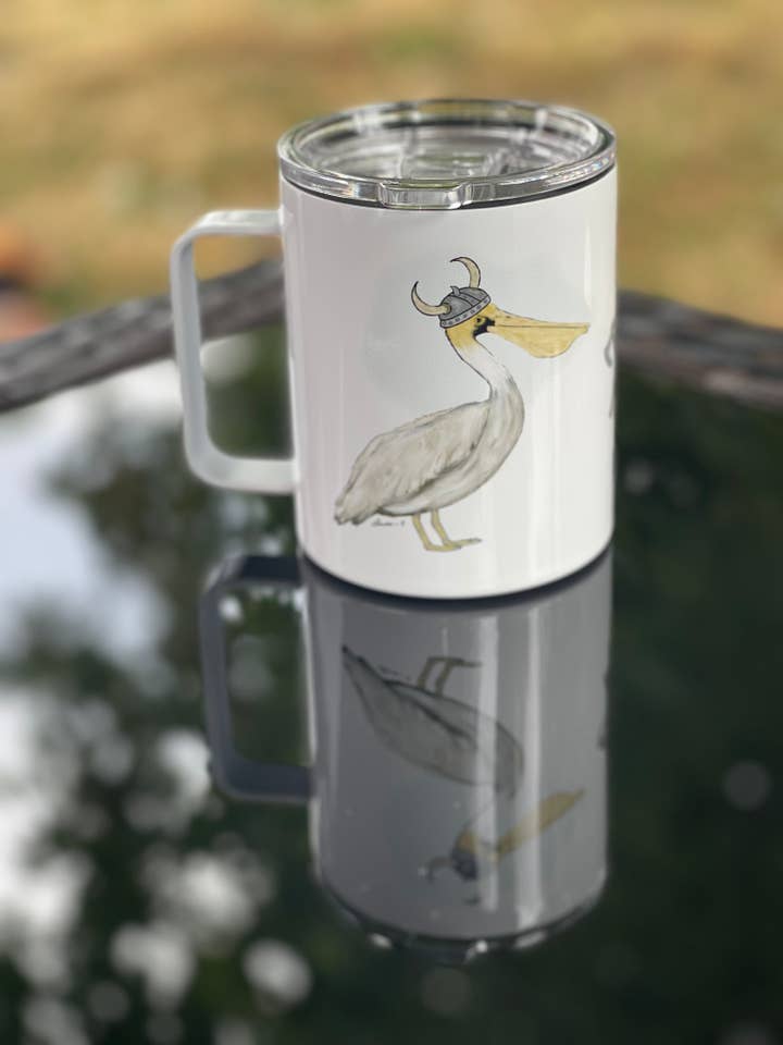 Viking Pelican Camp Mug – 12 oz Aluminum Camping Mug with Splash-Proof Lid (Copy) for wholesale by Color Crumbs Club