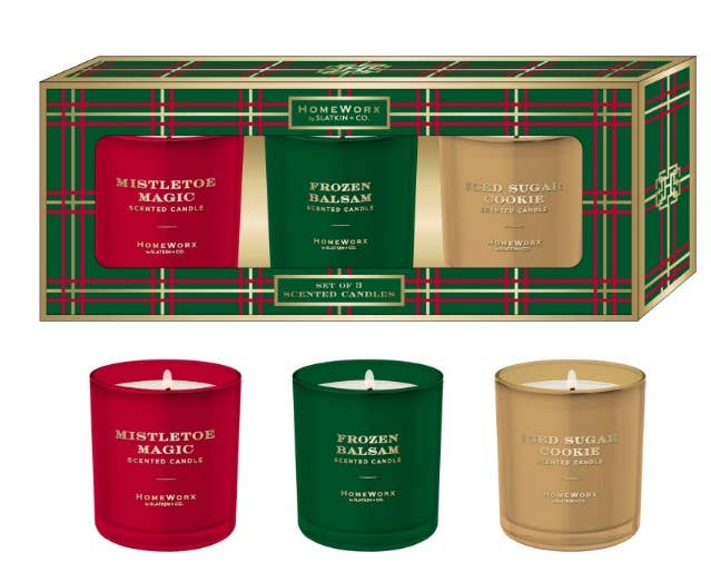 HomeWorx by Slatkin + Co. - Wholesale Jar/Filled Candle - Holiday 3- 3.5 oz. Candle Gift Set