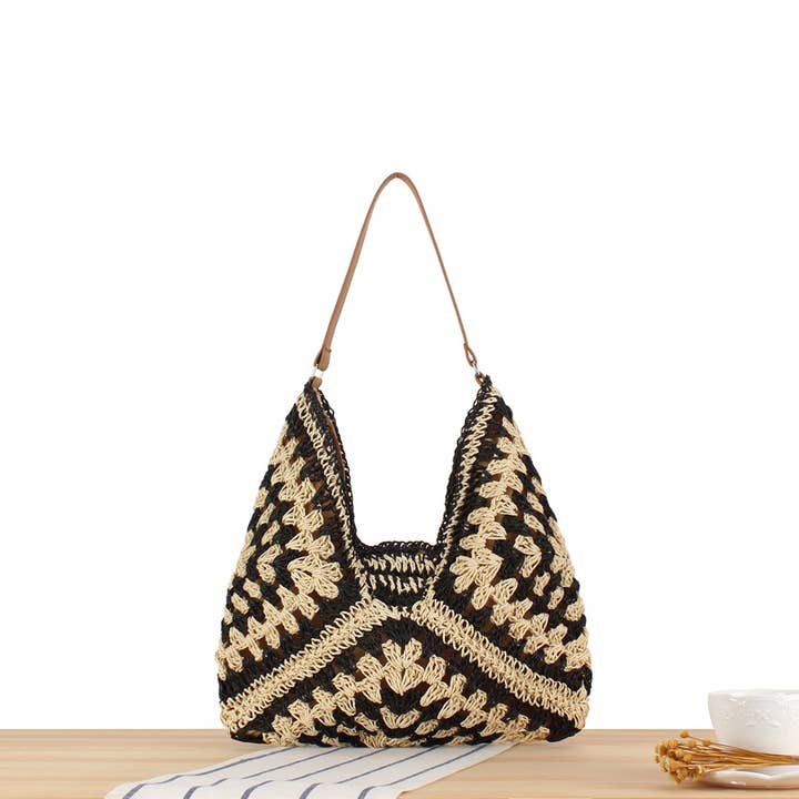 Wholesalesir - Wholesale Beach Bag - Fashionable Straw Woven Bag Vacation Commuting Shoulder Bag