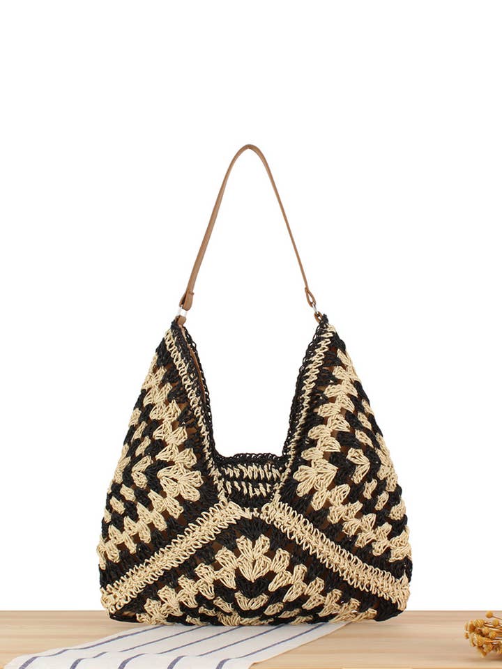 Fashionable Straw Woven Bag Vacation Commuting Shoulder Bag for wholesale by Wholesalesir