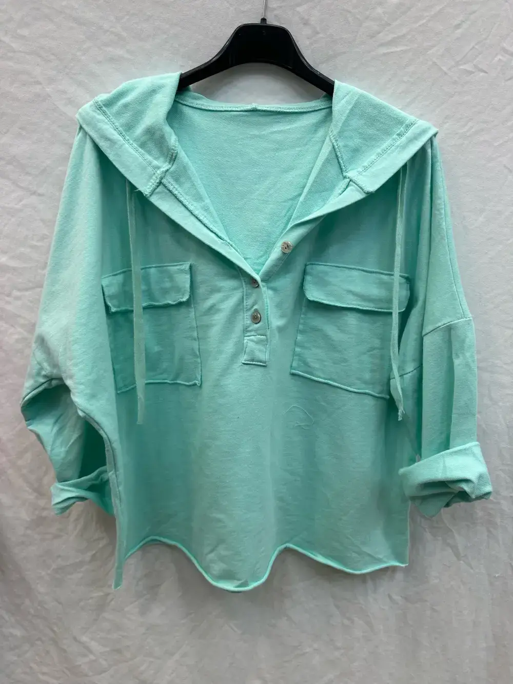 Mimi & Gogo - Wholesale Hoodie - Dames - Mimi & Gogo katoenen hoodie met zakken en knoopsluiting19