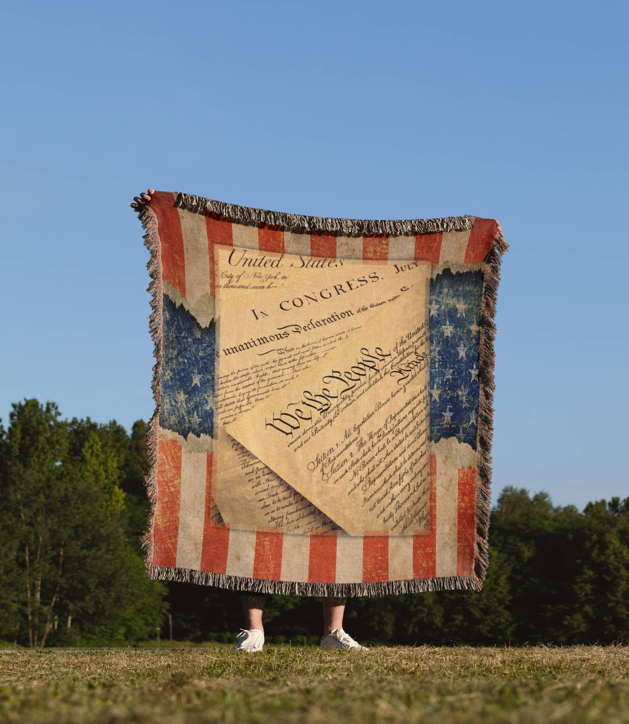 3dRose - Wholesale Decoratiedeken - 3dRose, Amerikaanse Grondwet, Deken1