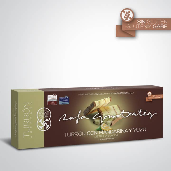 RAFA GORROTXATEGI – wholesale Nougat – NOUGAT MED MANDARIN ORANGE OCH VIT TRYFFEL YUZU