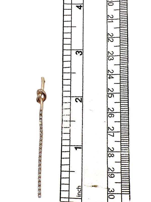 Knot Accent Rhinestone Drop Earring for wholesale by Andrea Bijoux