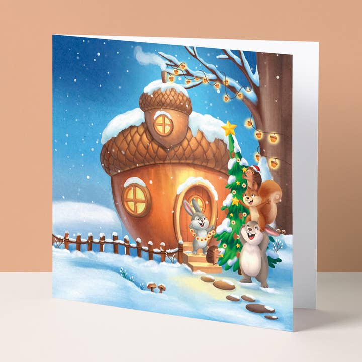 Tarjeta de felicitación | Casita de Navidad para venta al por mayor de Studio Poppybird