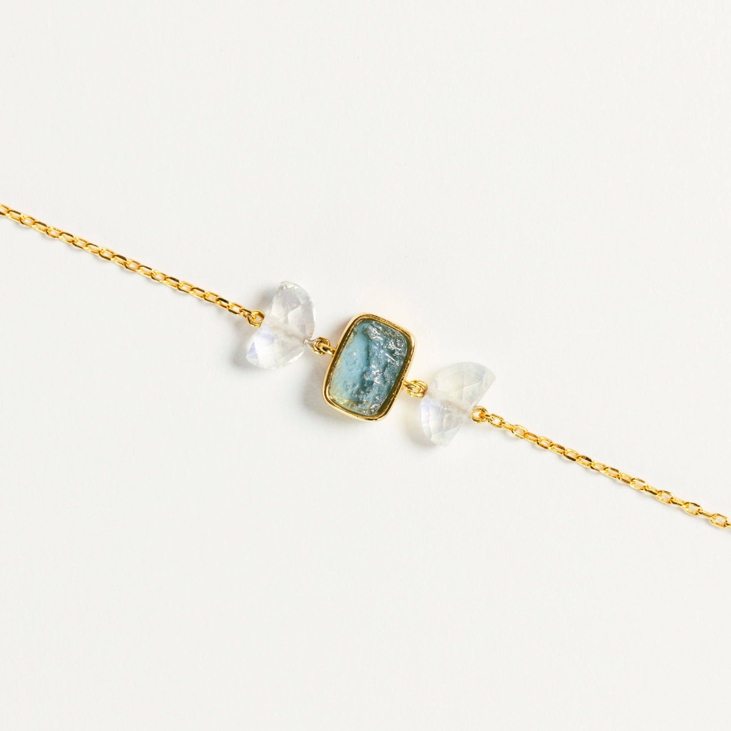 MAMASTE - Wholesale Charm/Dangle Bracelet - Resilience & Balance MAMASTE (Aquamarine)2