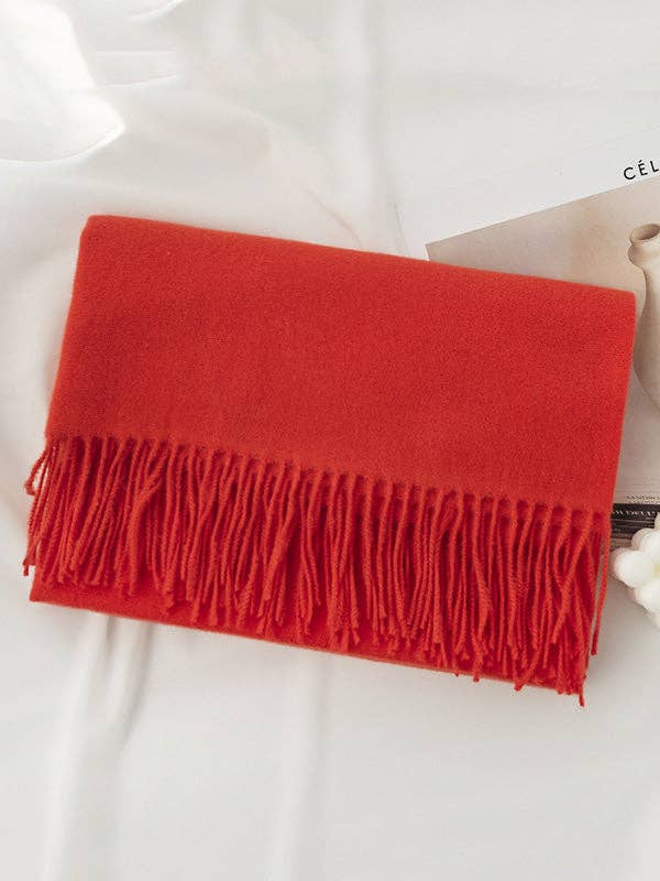 VividLux – wholesale Scarf – Women's – Keep Warm Solid Color Tasseled Shawl&Scarf17