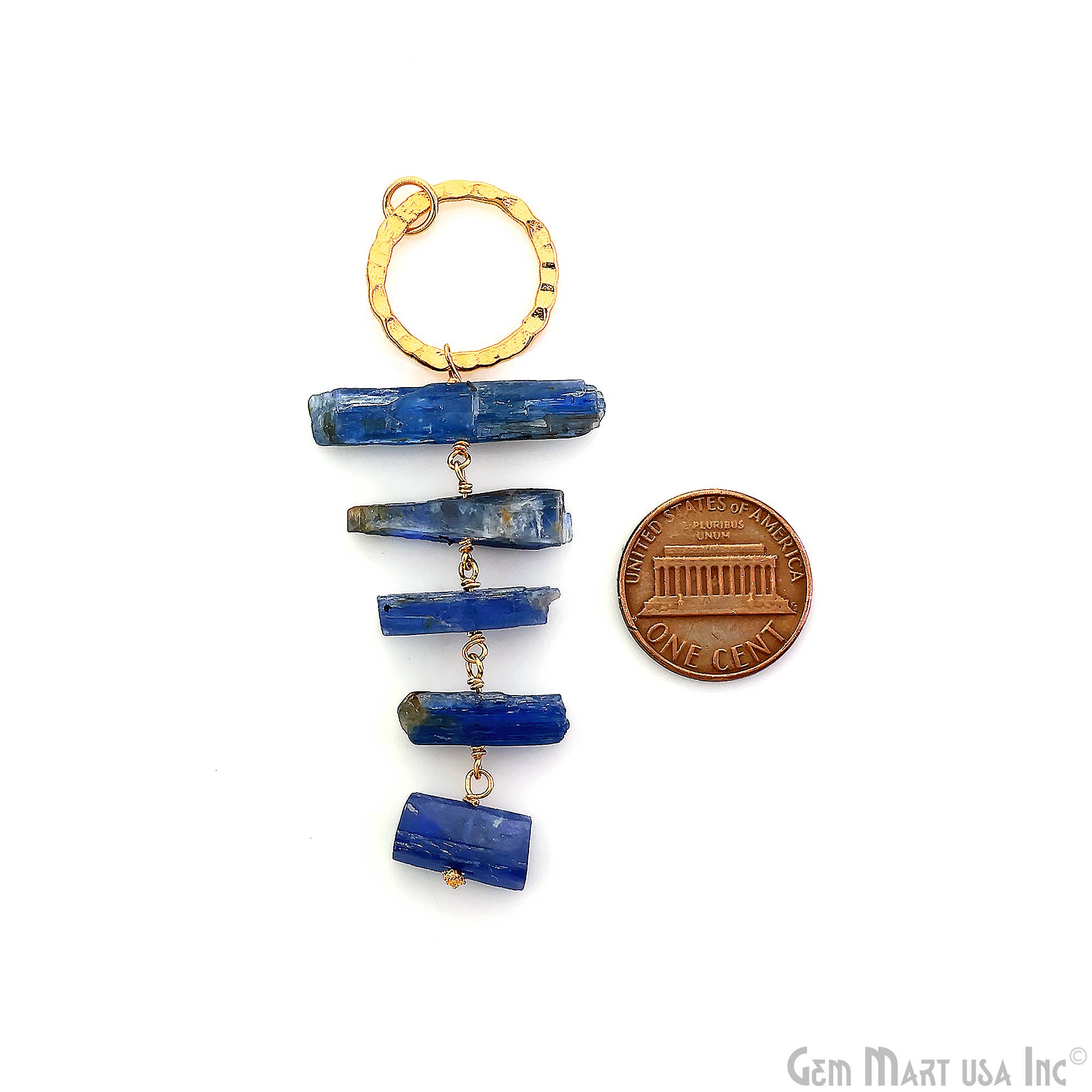 GemMartUSA - Vente Colliers à pendentif - Pierre Précieuse Brute Avec Attache Ronde en Or 67x26mm Pendante5