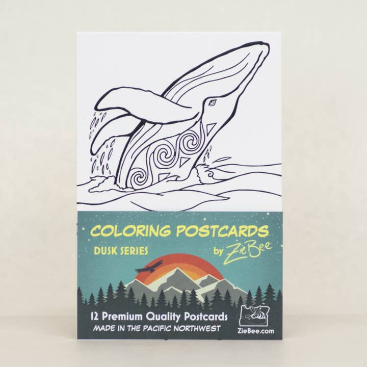 Pack de cartes postales à colorier « Dusk Series » pour la vente par ZieBee Media