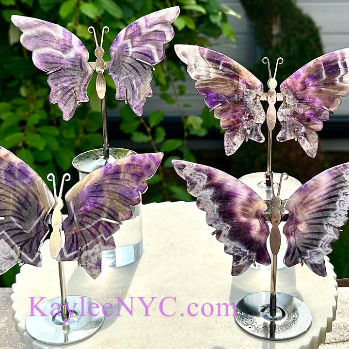 KayleeNYC - Wholesale Spiritual Stone/Crystal - Natural Chevron Amethyst Butterfly Crystal