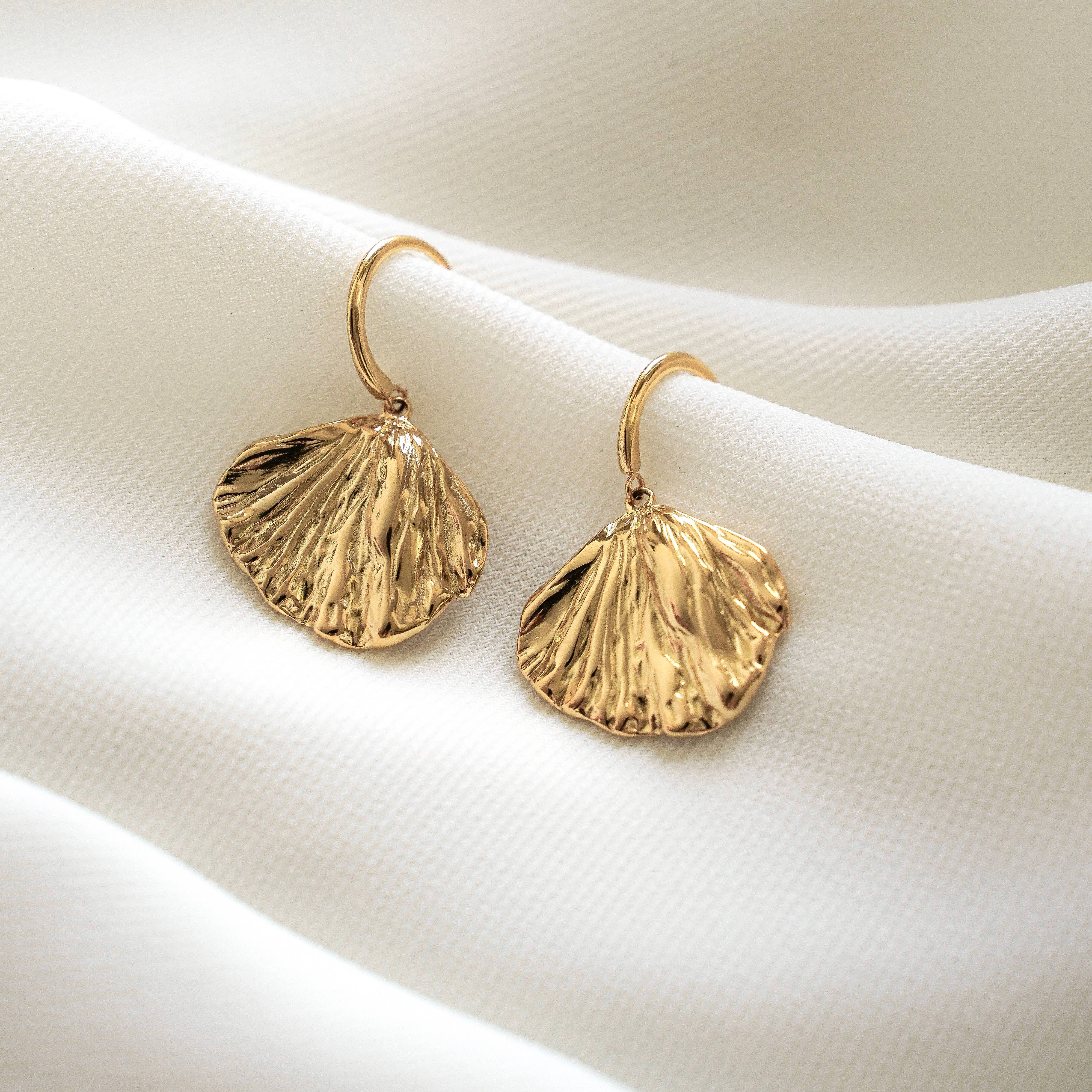 Victoire Collection - Wholesale Dangle Earrings - Ginkgo leaf drop earrings1